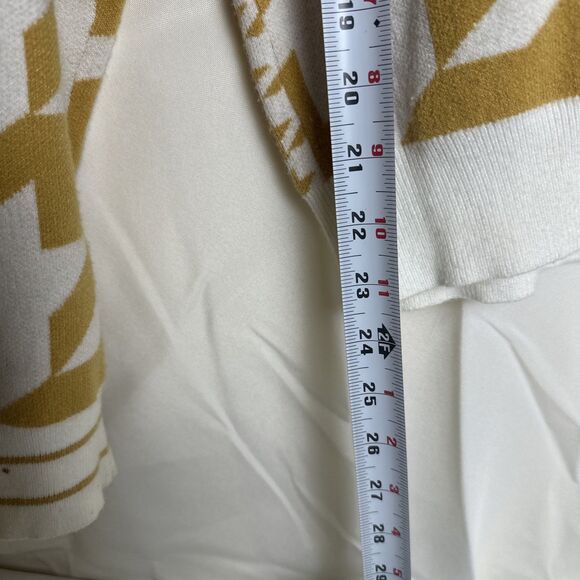 Skies Are Blue Brand Women’s Gold White Houndstooth Knit Pullover Sweater Sz L - Picture 6 of 9